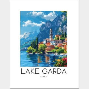 A Pop Art Travel Print of Lake Garda - Italy Posters and Art